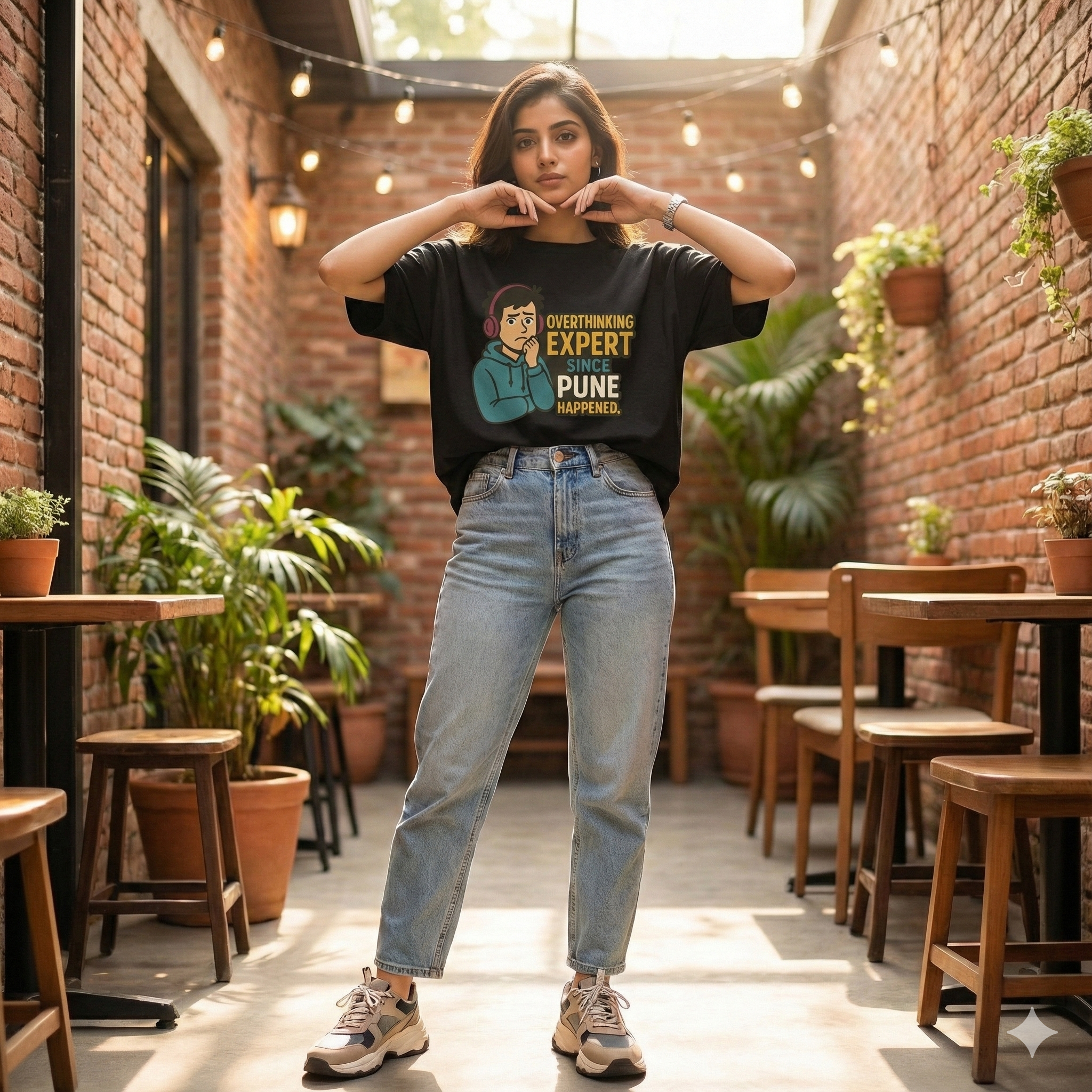 Overthinking Expert Pune Oversized Unisex T‑Shirt | 180 GSM Bio‑Wash