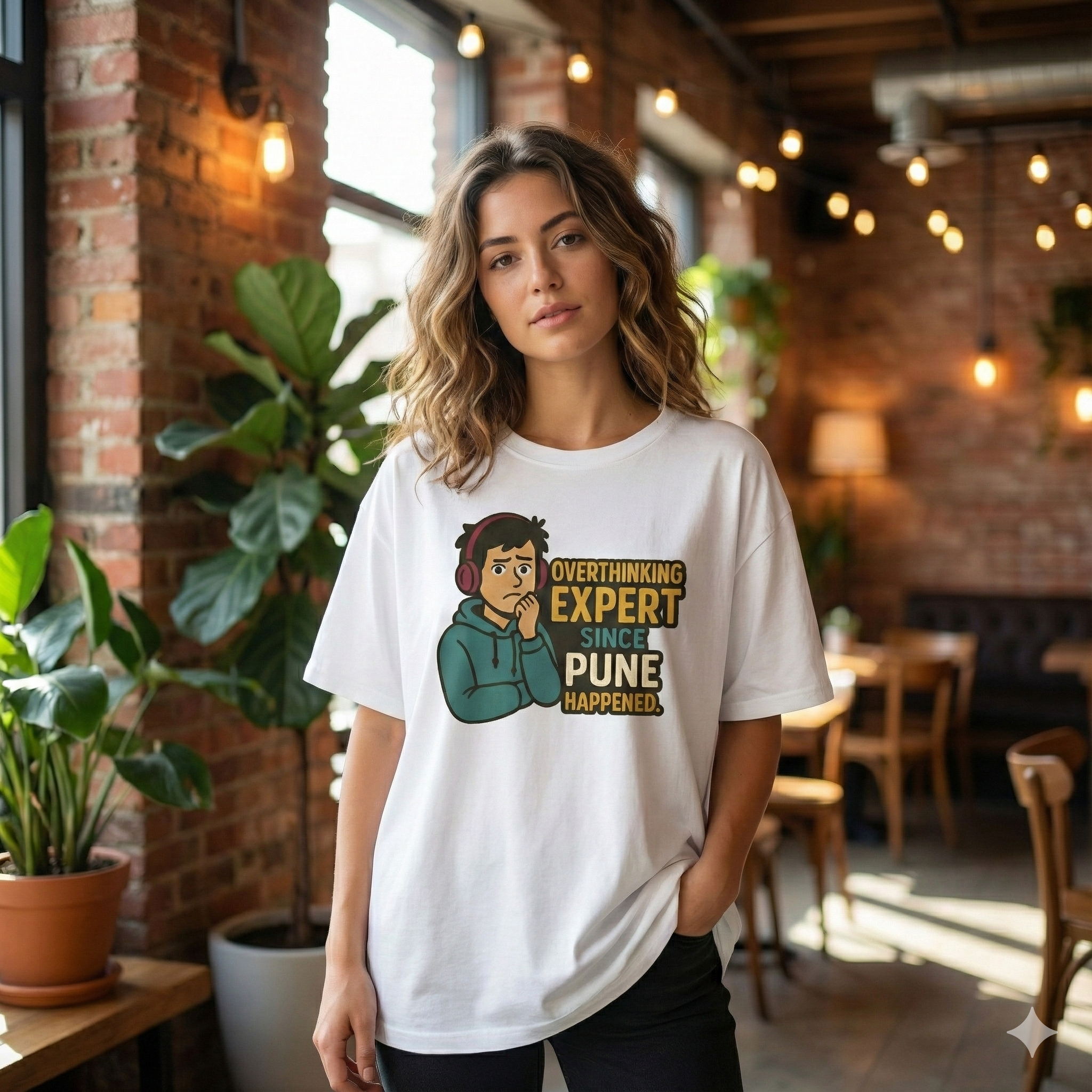 Overthinking Expert Pune Oversized Unisex T‑Shirt | 180 GSM Bio‑Wash