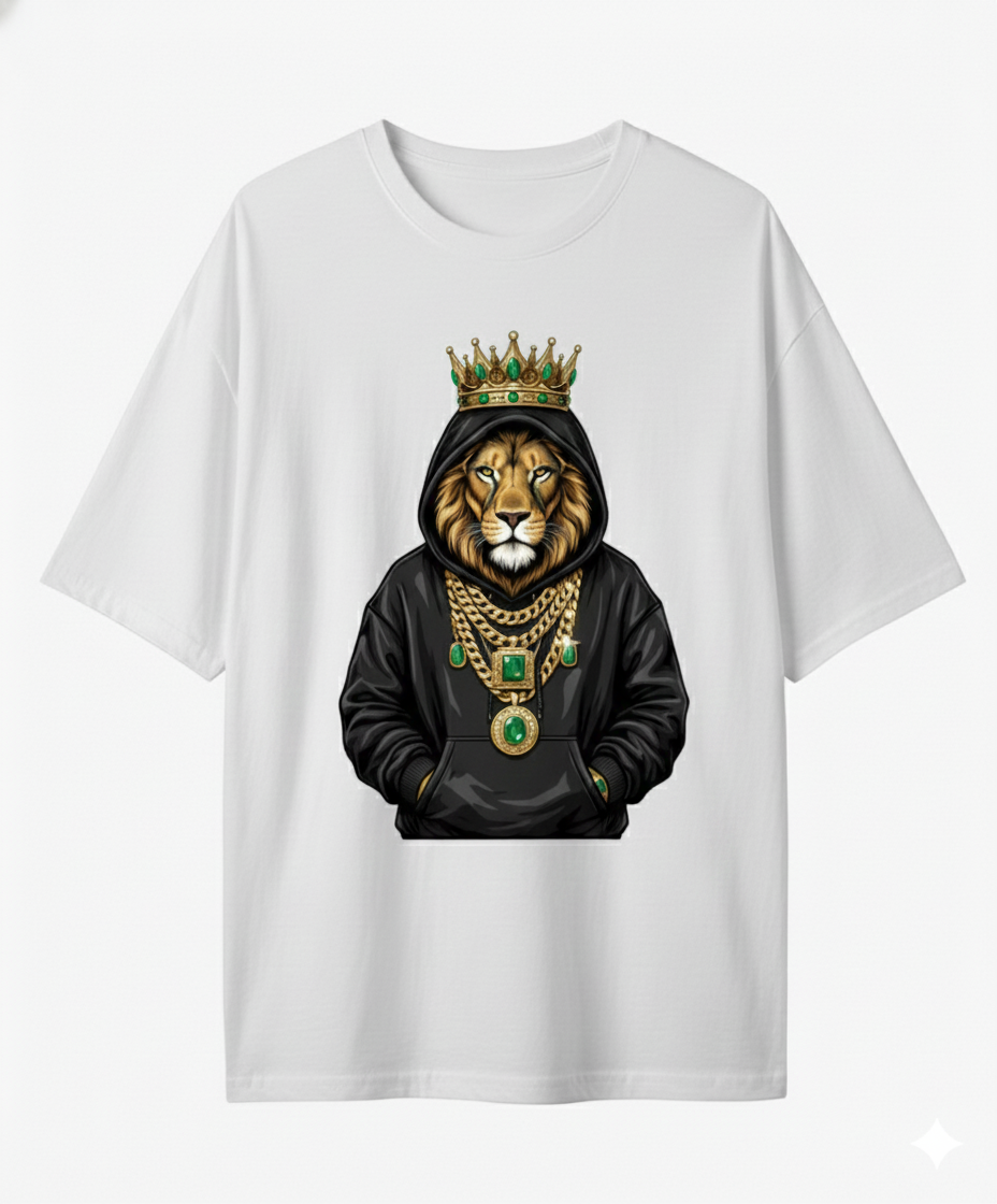 Crown King Hoodie Graphic T‑Shirt | Royal Streetwear Oversized Tee