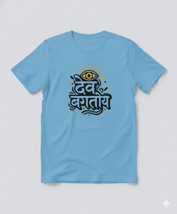 Dev Bagtoy Marathi Spiritual Graphic T‑Shirt | Unisex Oversized Tee