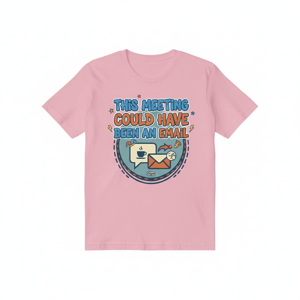 This Meeting Could Have Been An Email Oversized Unisex T‑Shirt | Work From Home Office Humor | 180 GSM Bio‑Wash