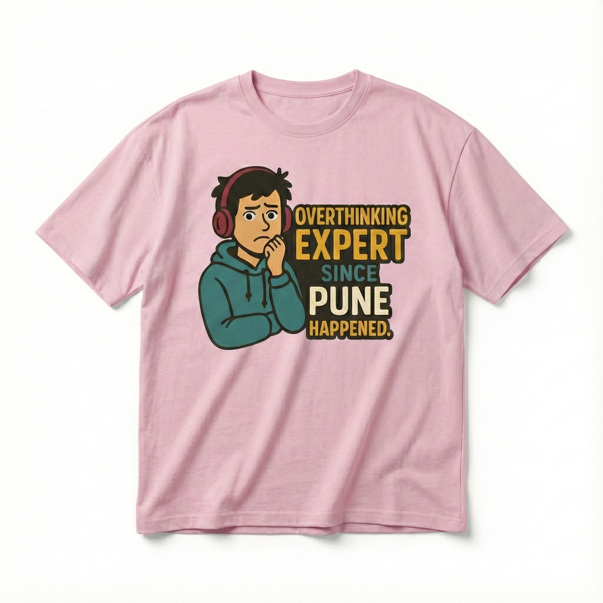 Overthinking Expert Pune Oversized Unisex T‑Shirt | 180 GSM Bio‑Wash