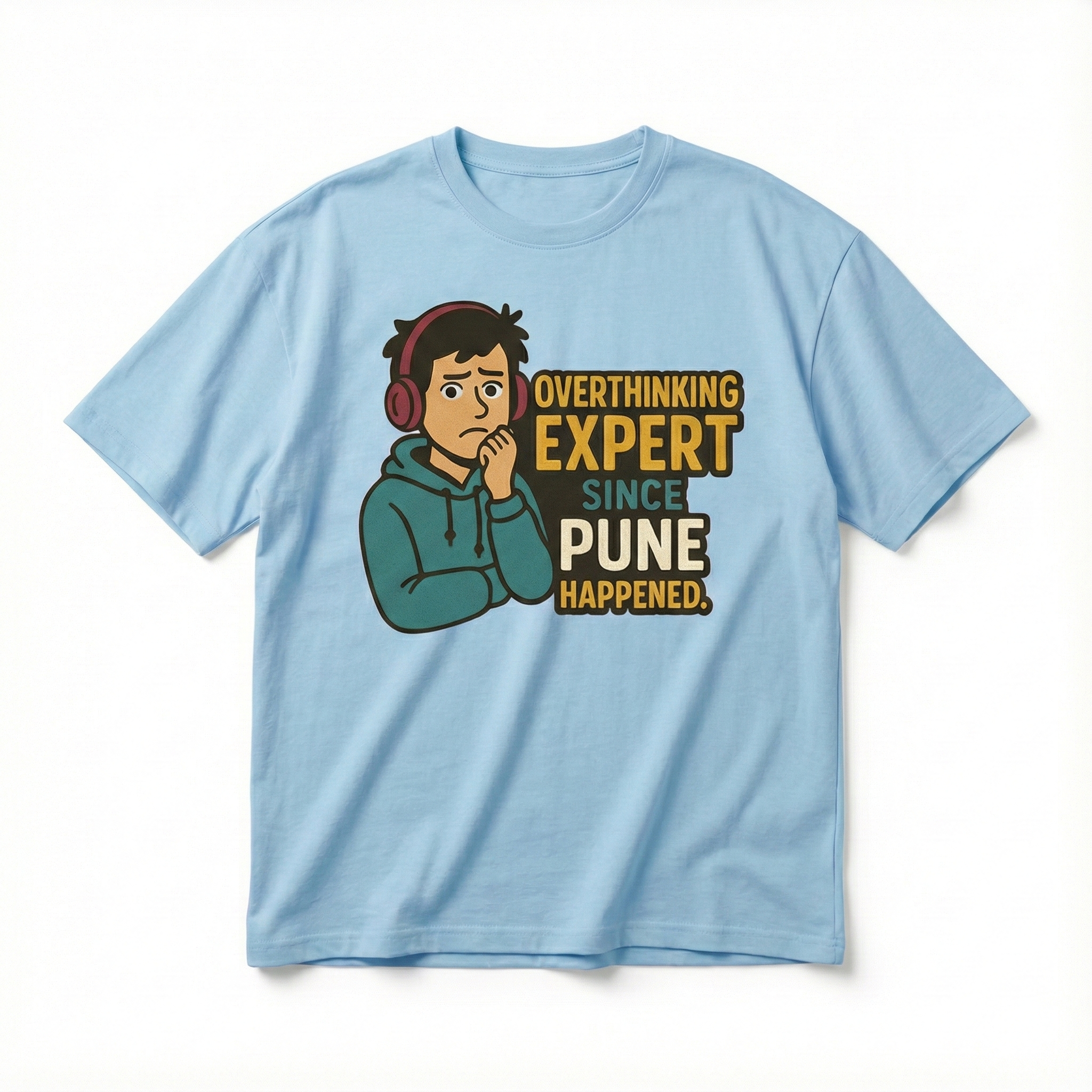 Overthinking Expert Pune Oversized Unisex T‑Shirt | 180 GSM Bio‑Wash