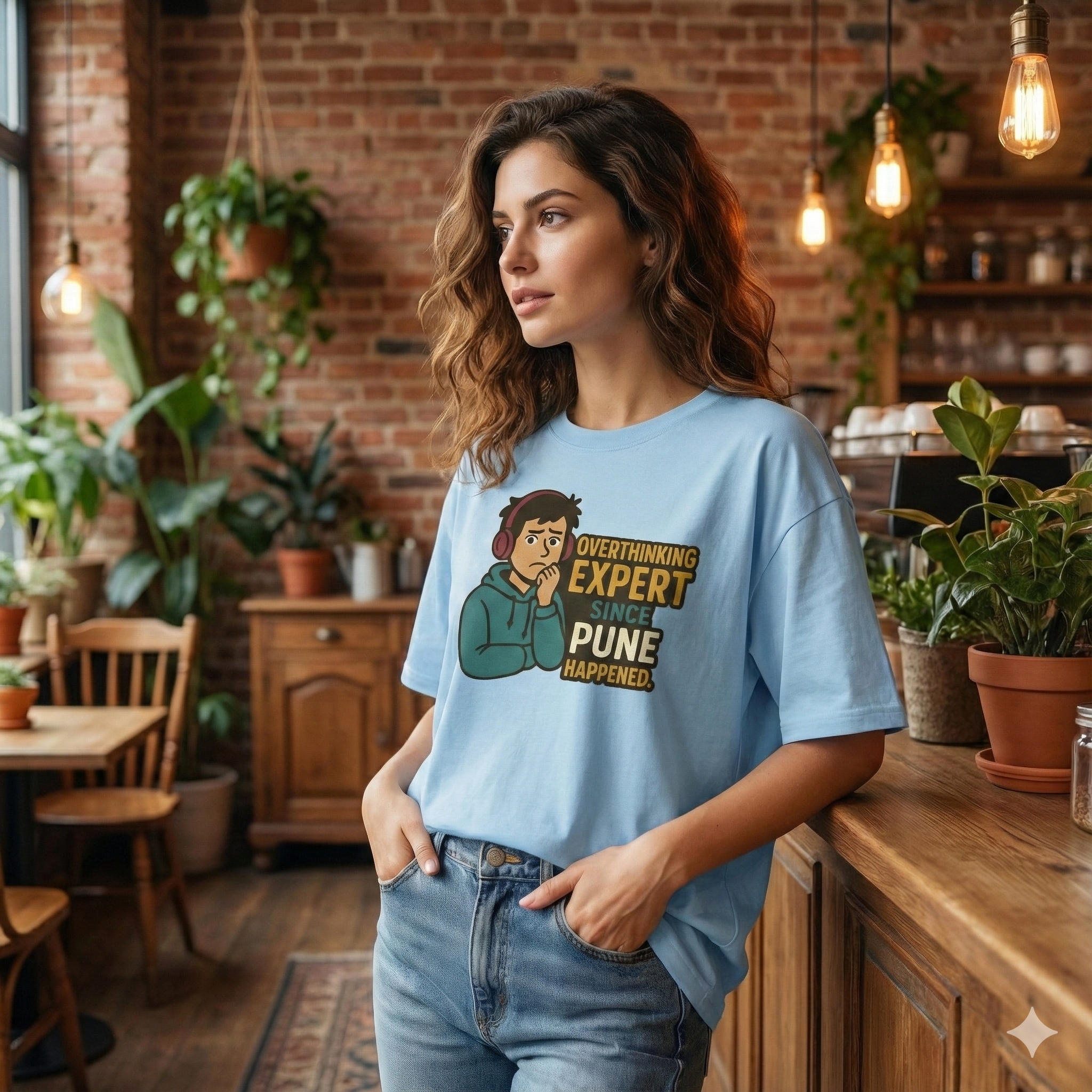 Overthinking Expert Pune Oversized Unisex T‑Shirt | 180 GSM Bio‑Wash