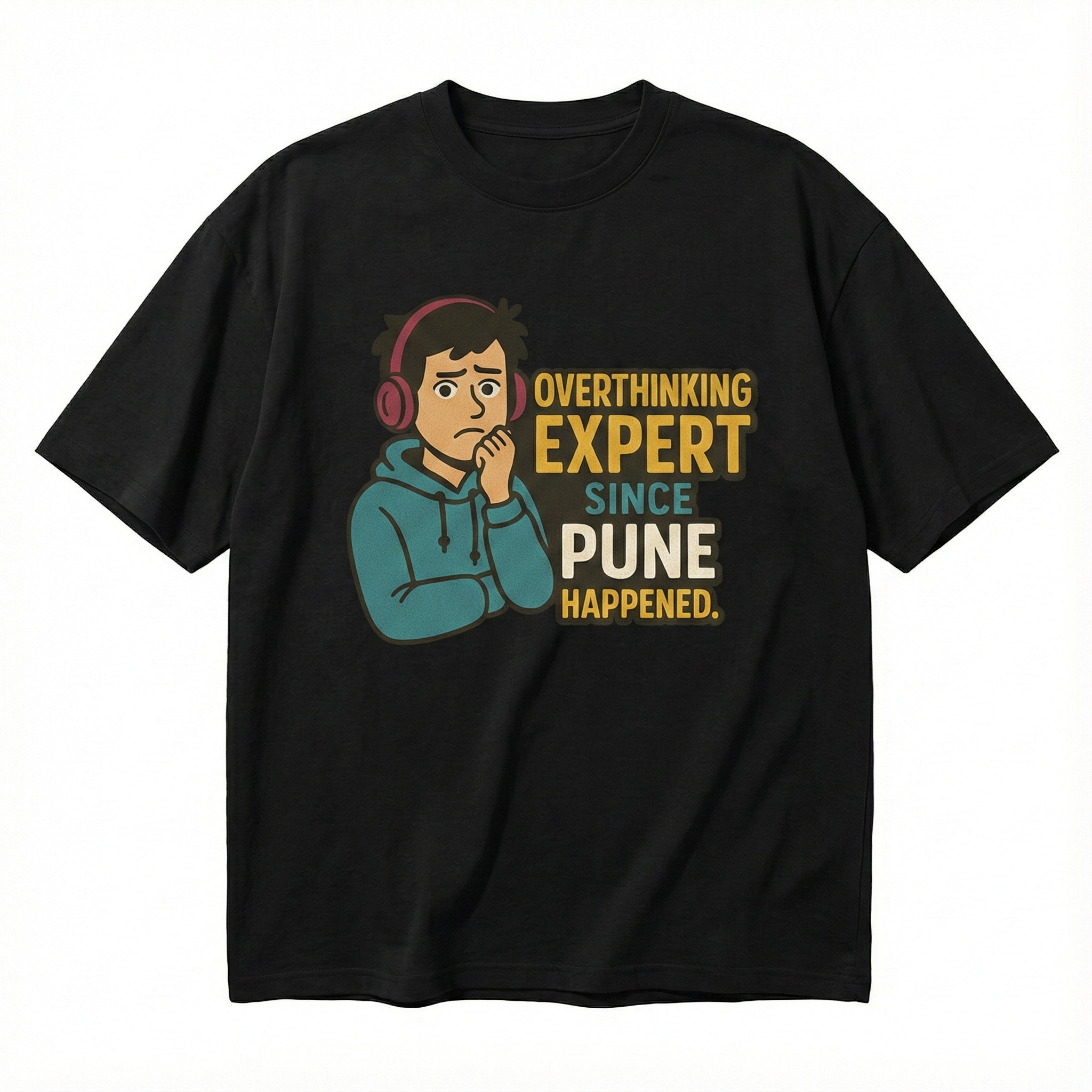 Overthinking Expert Pune Oversized Unisex T‑Shirt | 180 GSM Bio‑Wash
