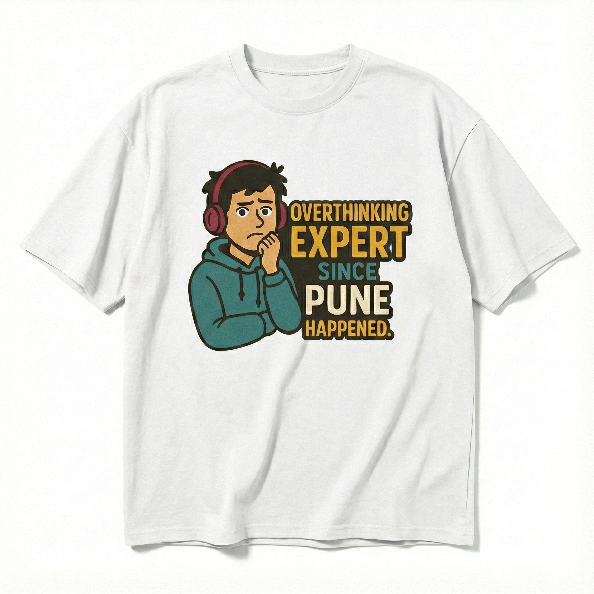 Overthinking Expert Pune Oversized Unisex T‑Shirt | 180 GSM Bio‑Wash